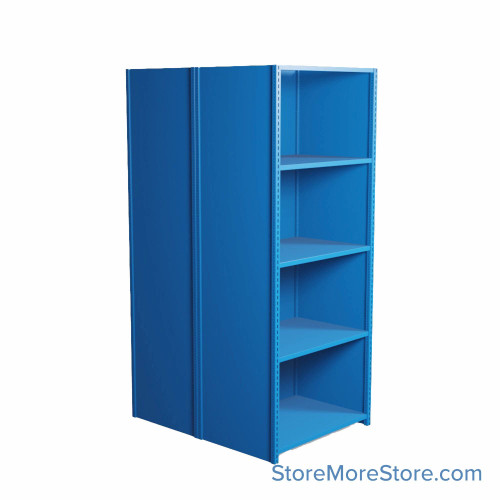 Industrial Shelving, 48" W x 36" D x 87" H, Closed Back-to-Back Shelving, 10 Shelves, D2006B